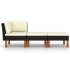 Set muebles de jardín 3 pzas ratán sintético madera