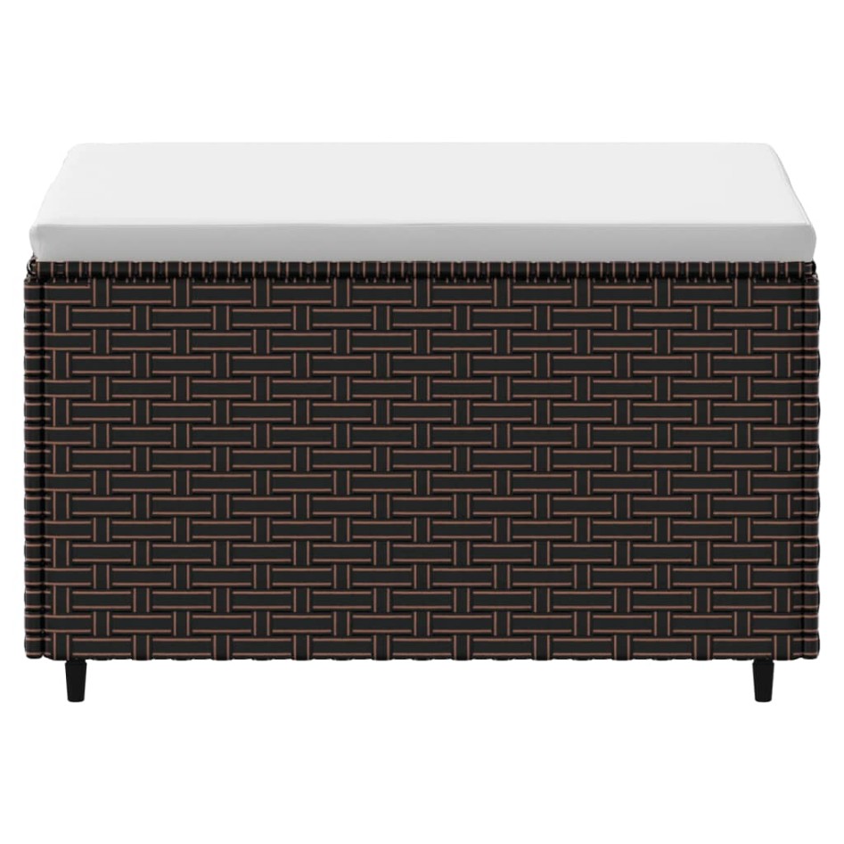 Reposapiés de jardín con cojines 2 uds ratán sintético