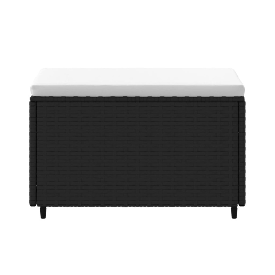 Reposapiés de jardín con cojines 2 uds ratán sintético