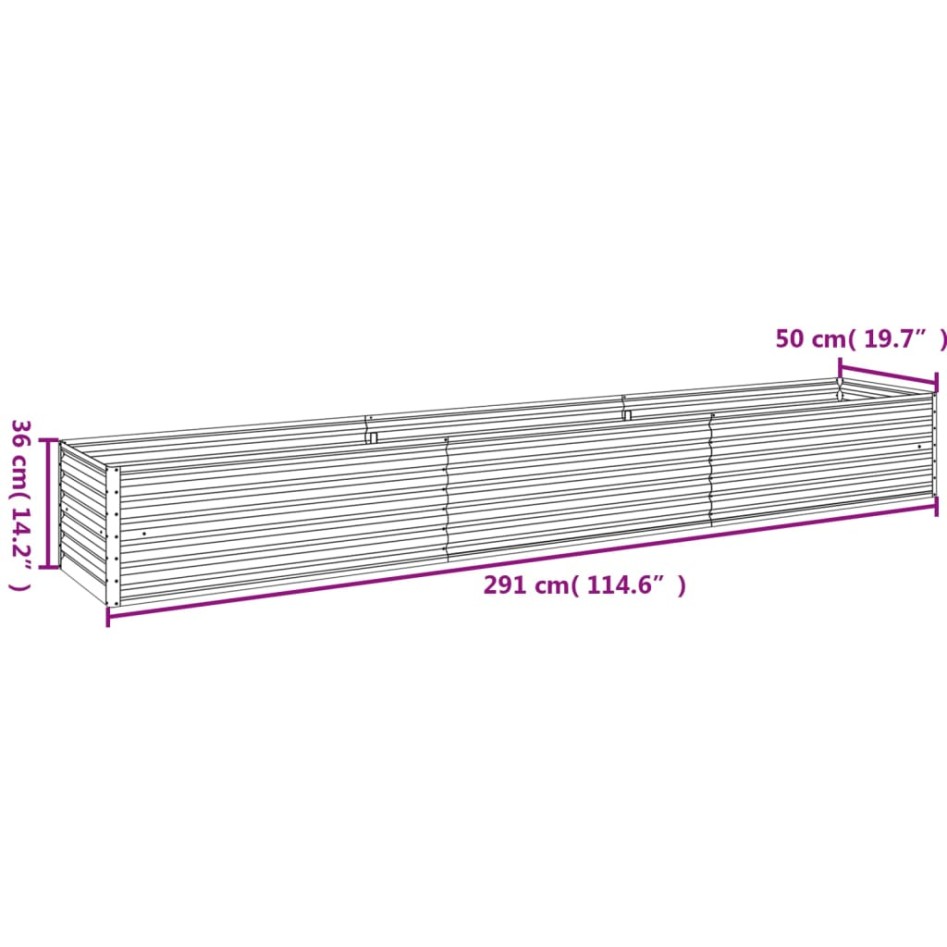 Jardinera acero corten 291x50x36