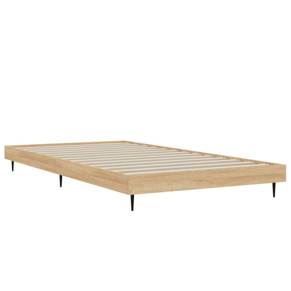 Estructura de cama sin colchón madera roble Sonoma 100x200