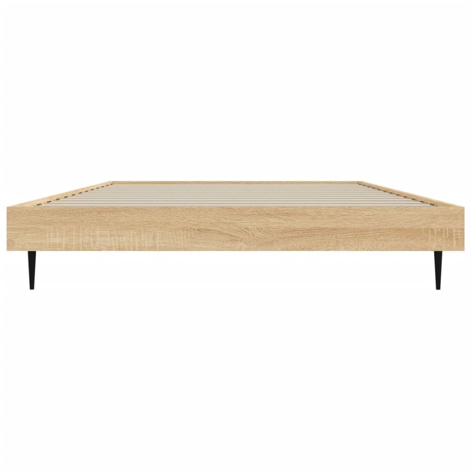 Estructura de cama sin colchón madera roble Sonoma 100x200
