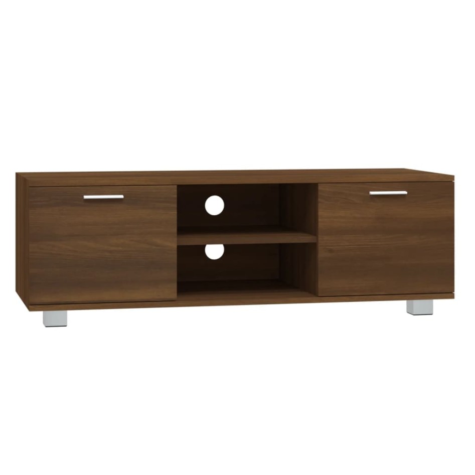 Mueble para TV madera contrachapada marrón roble 120x40,5x35
