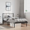 Estructura cama sin colchón con cabecero metal negro 100x190 cm