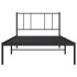 Estructura cama sin colchón con cabecero metal negro 100x190