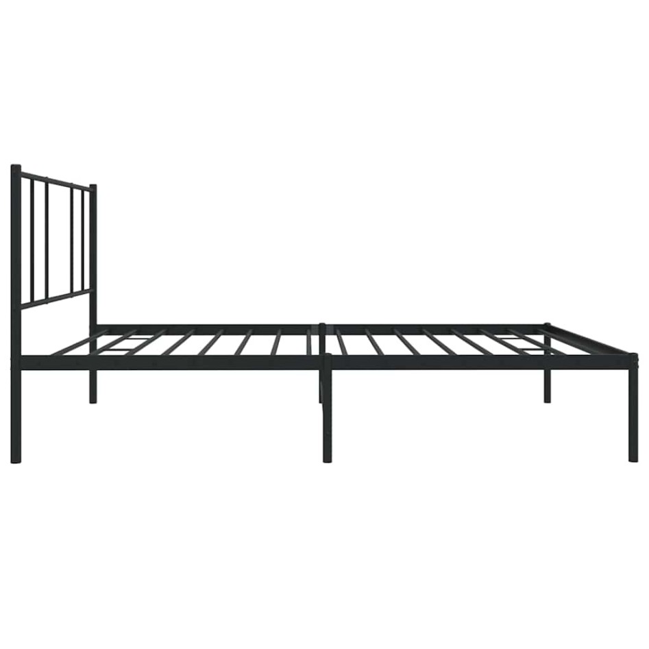 Estructura cama sin colchón con cabecero metal negro 100x190