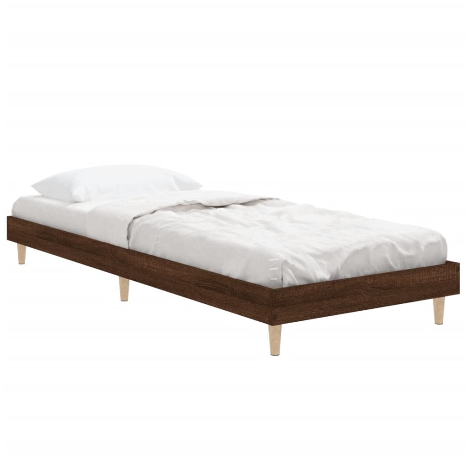 Estructura de cama sin colchón madera marrón roble 75x190