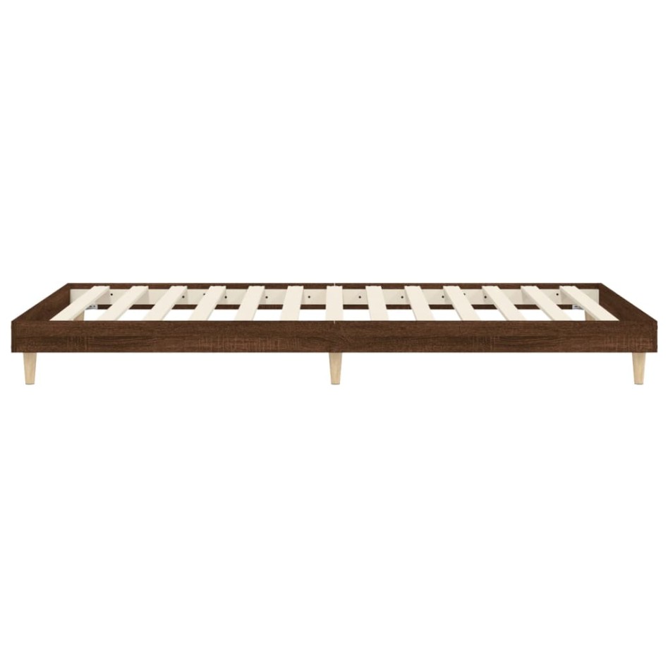 Estructura de cama sin colchón madera marrón roble 75x190