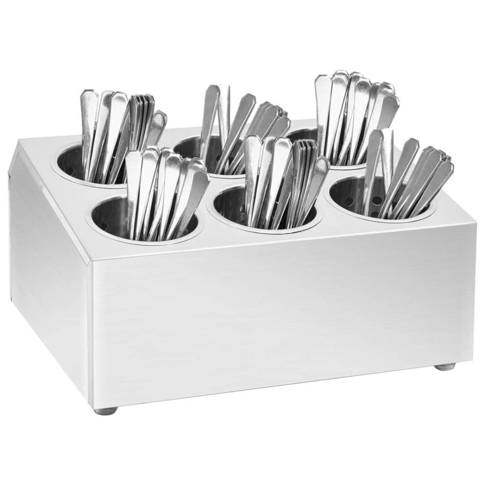 Soporte para cubiertos 6 rejillas acero inoxidable