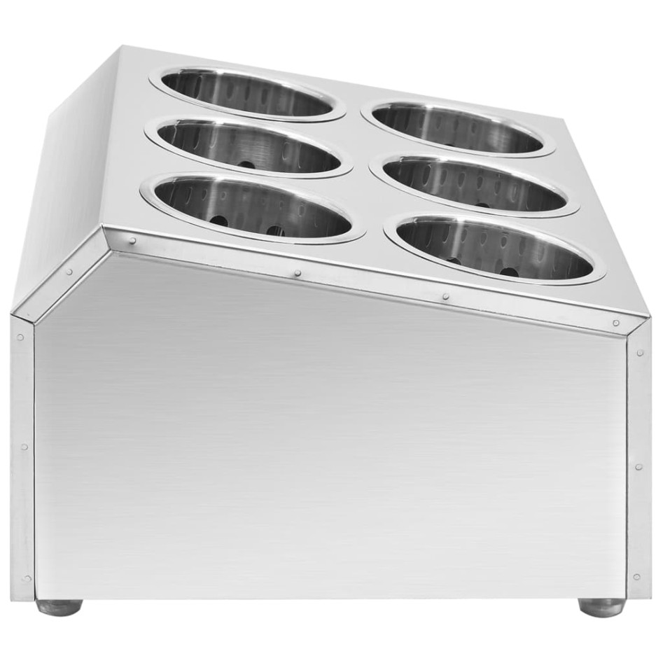 Soporte para cubiertos 6 rejillas acero inoxidable