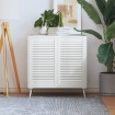Puerta de armario lamas 2 uds madera pino blanco 69x39,4 cm