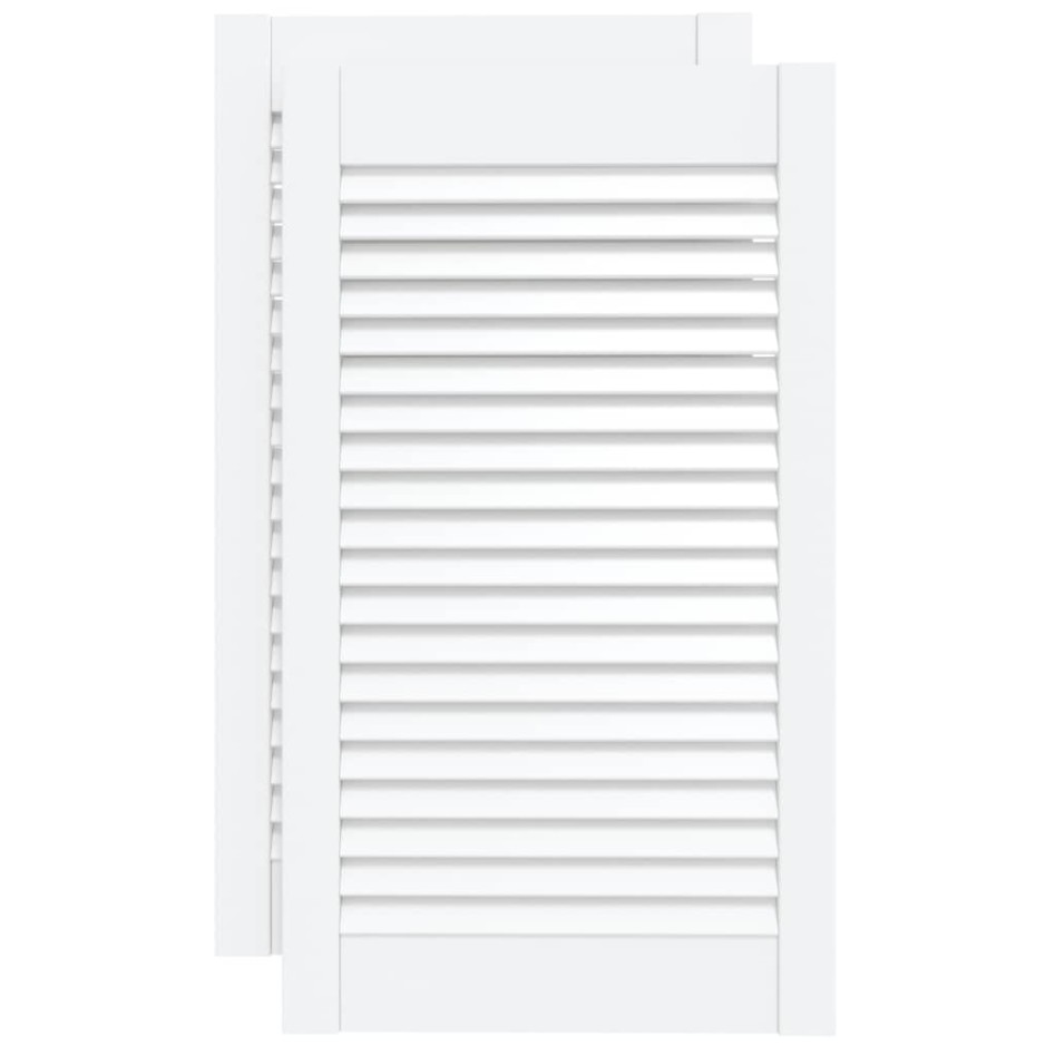 Puerta de armario lamas 2 uds madera pino blanco 69x39,4