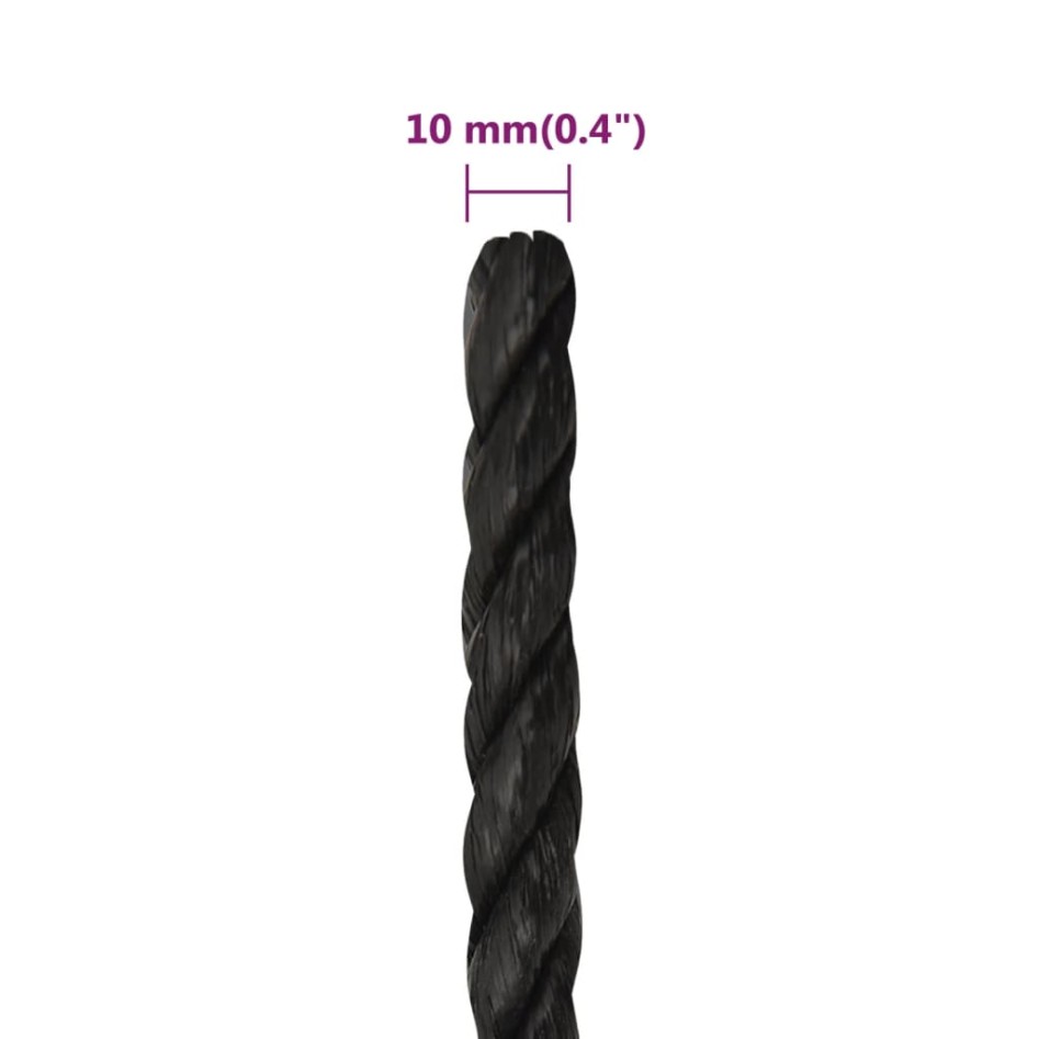 Cuerda de trabajo polipropileno negro 10 mm 250