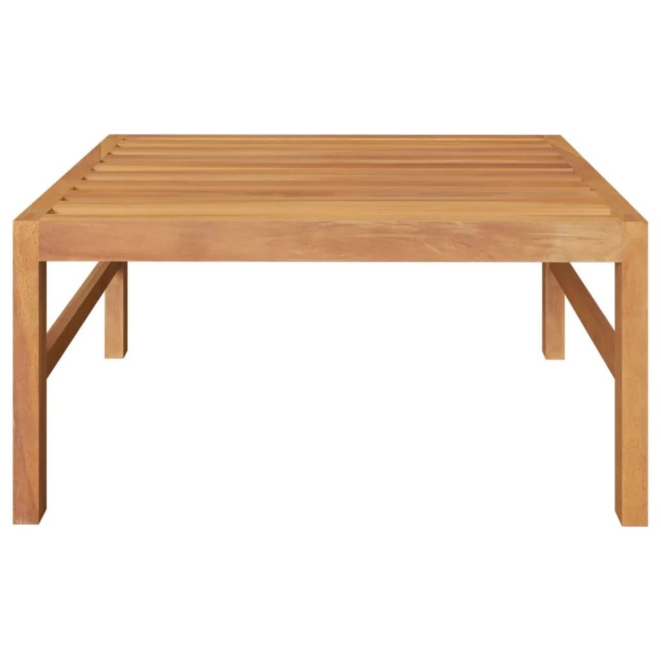 Set de muebles de jardín 3 pzas madera teca cojines gris