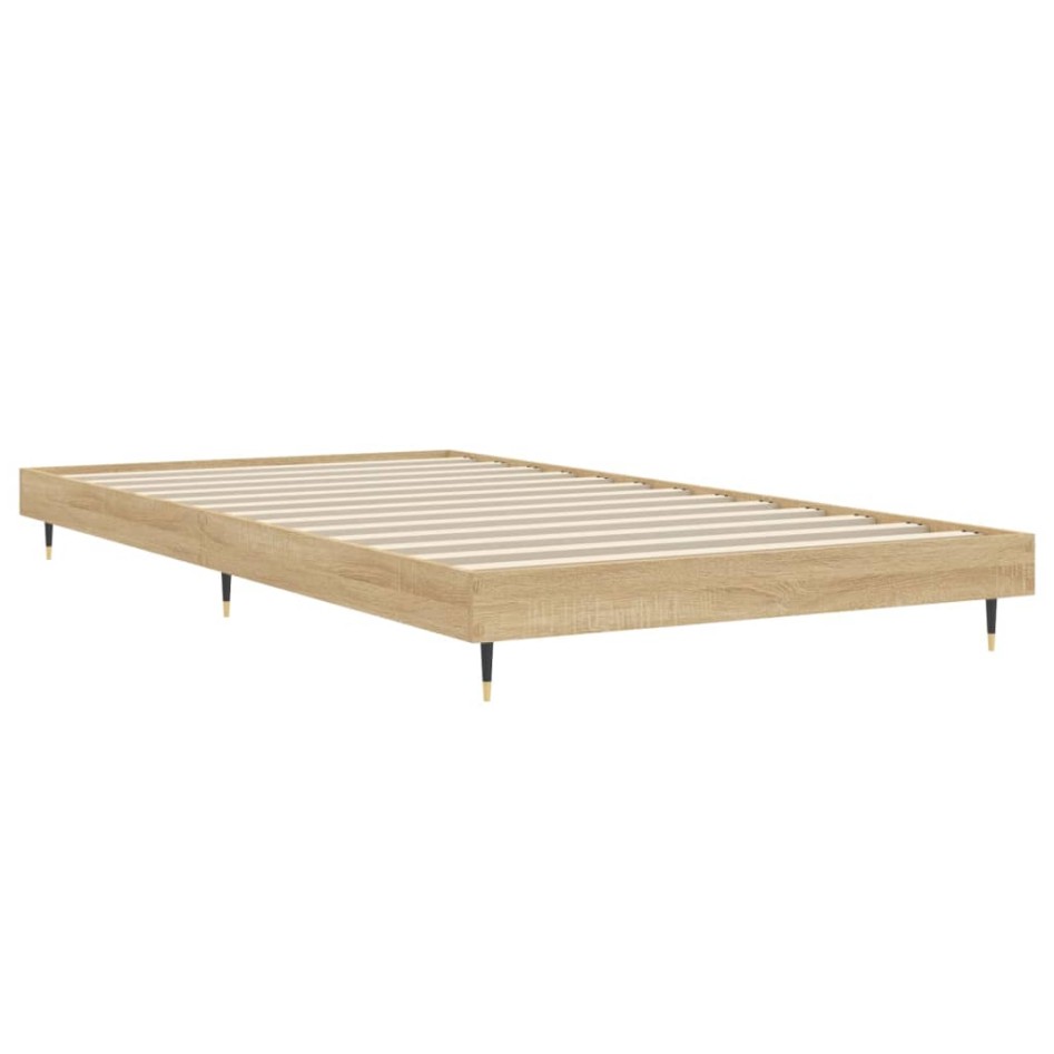 Estructura de cama sin colchón madera roble Sonoma 100x200