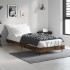 Estructura cama sin colchón madera roble ahumado 75x190