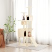 Rascador para gatos con postes de sisal color crema 168 cm