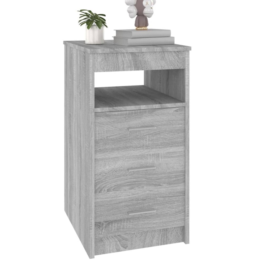 Cajonera de madera contrachapada gris Sonoma 40x50x76