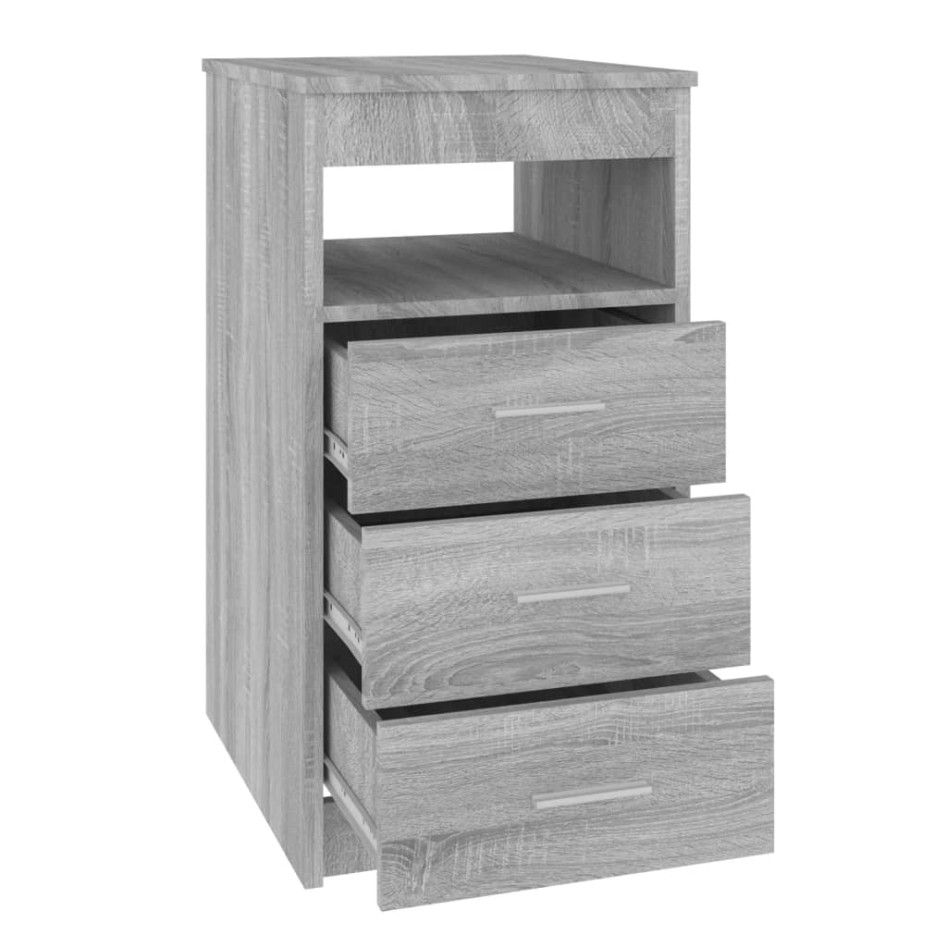 Cajonera de madera contrachapada gris Sonoma 40x50x76