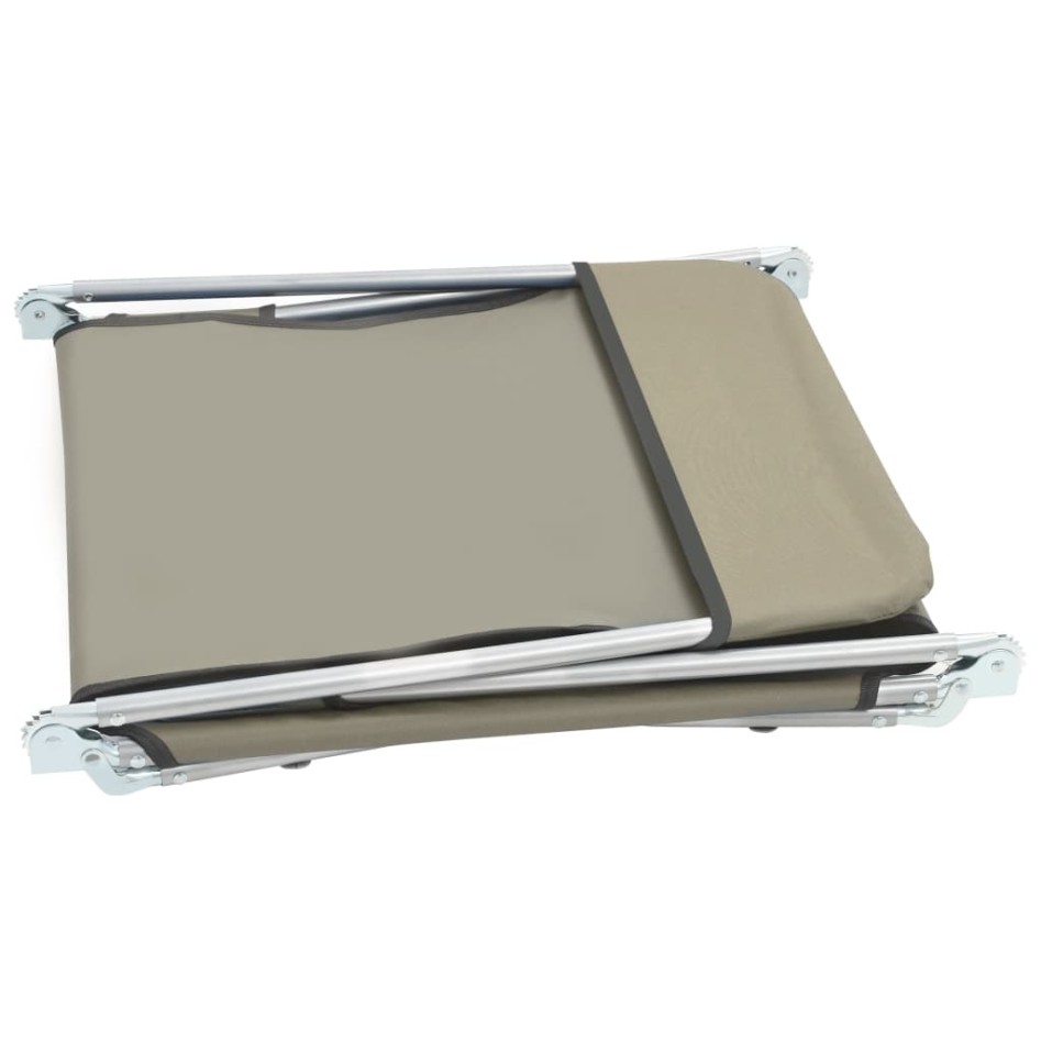 Tumbonas plegables 2 unidades acero y tela gris