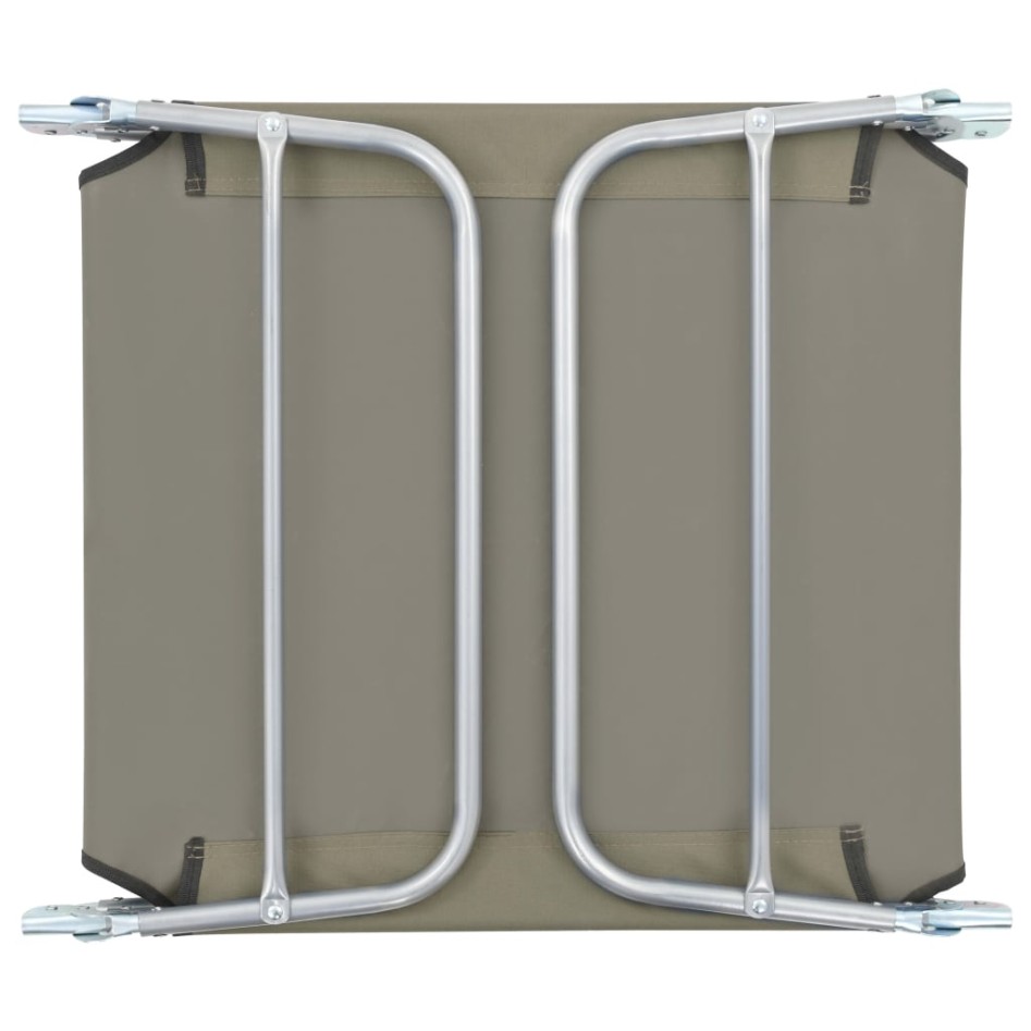 Tumbonas plegables 2 unidades acero y tela gris