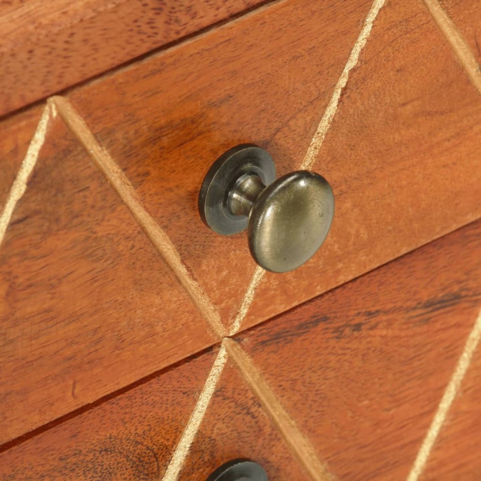 Mesita de noche de madera maciza de mango 43x30x58