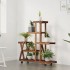 Soporte de flores con ruedas madera maciza abeto 95x25x101