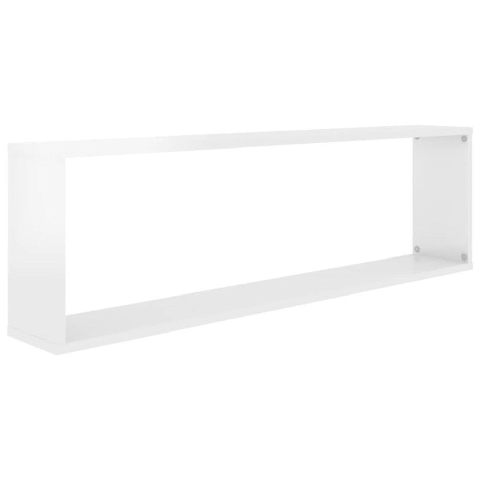 Estante cubo pared 4uds contrachapado blanco brillo