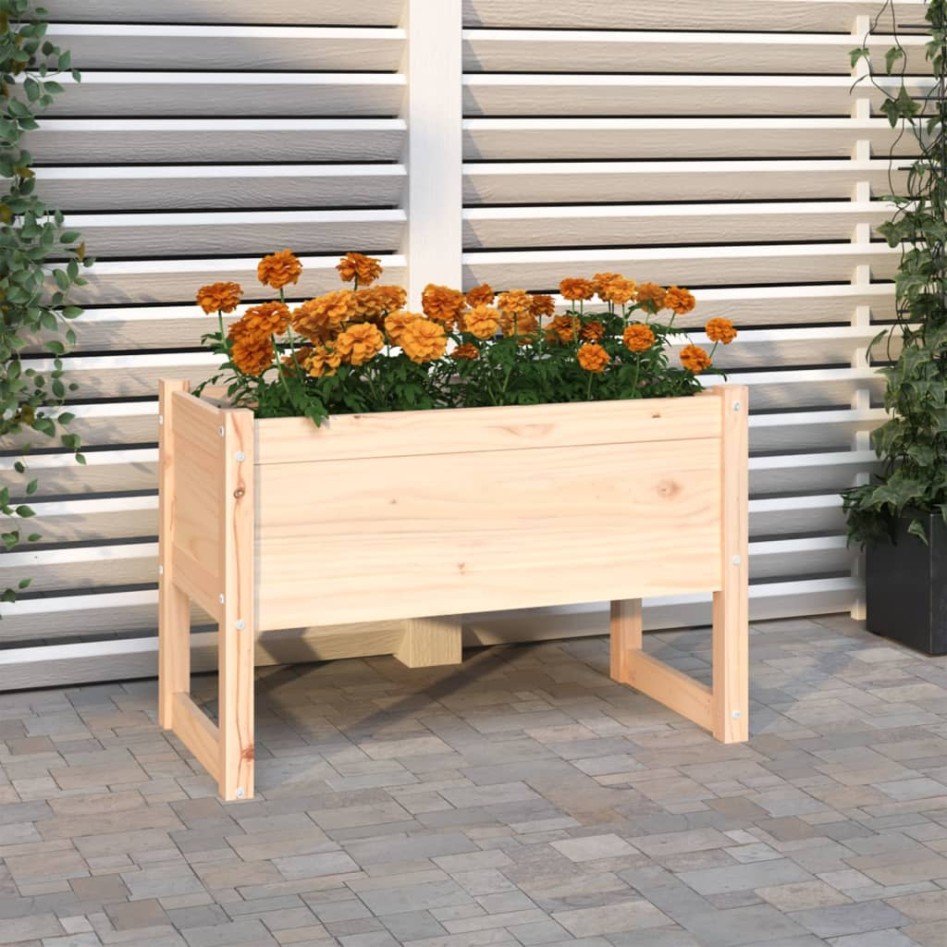 Jardinera de madera maciza de pino 78x40x52