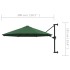 Sombrilla de pared con barra de metal verde 300