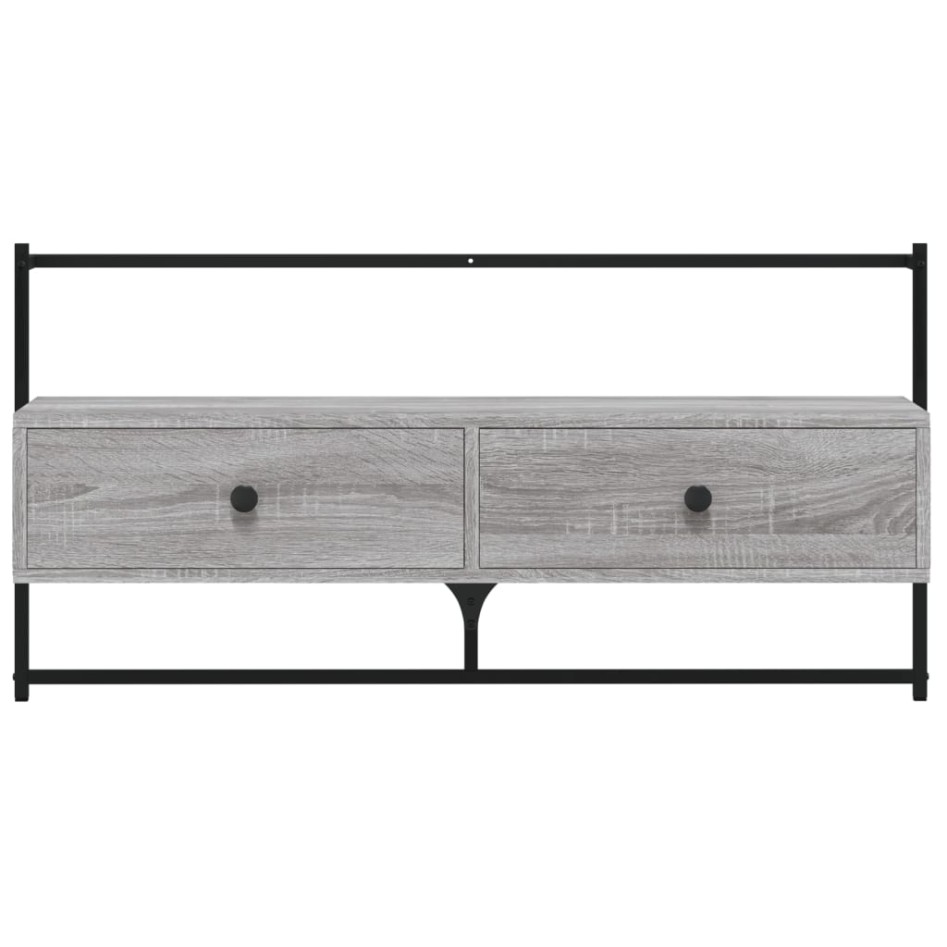 Mueble TV de pared madera ingeniería gris Sonoma 100,5x30x51