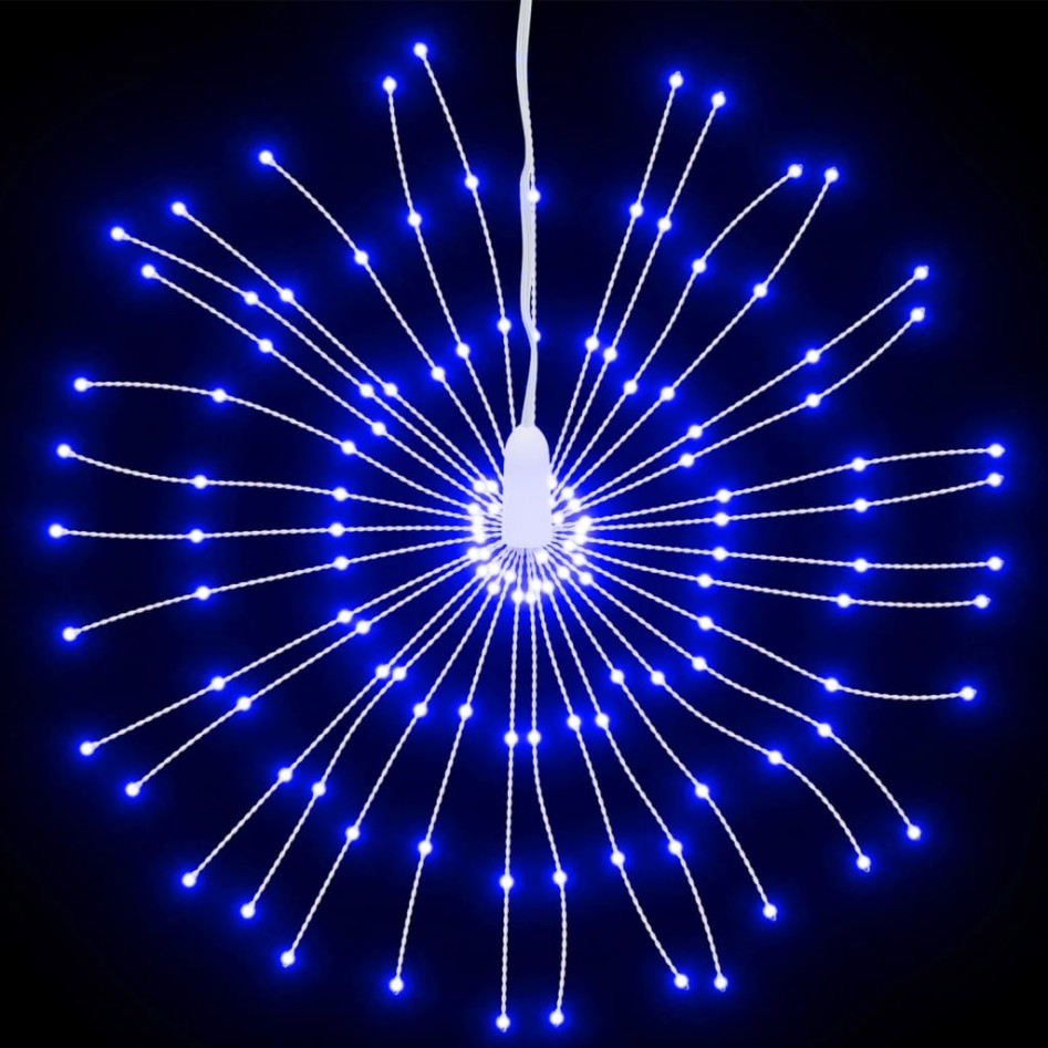Luces de Navidad de estrellas 8 uds 140 LED azul 17