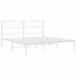 Estructura cama sin colchón con cabecero metal blanco