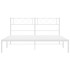 Estructura cama sin colchón con cabecero metal blanco
