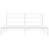 Estructura cama sin colchón con cabecero metal blanco