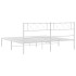 Estructura cama sin colchón con cabecero metal blanco