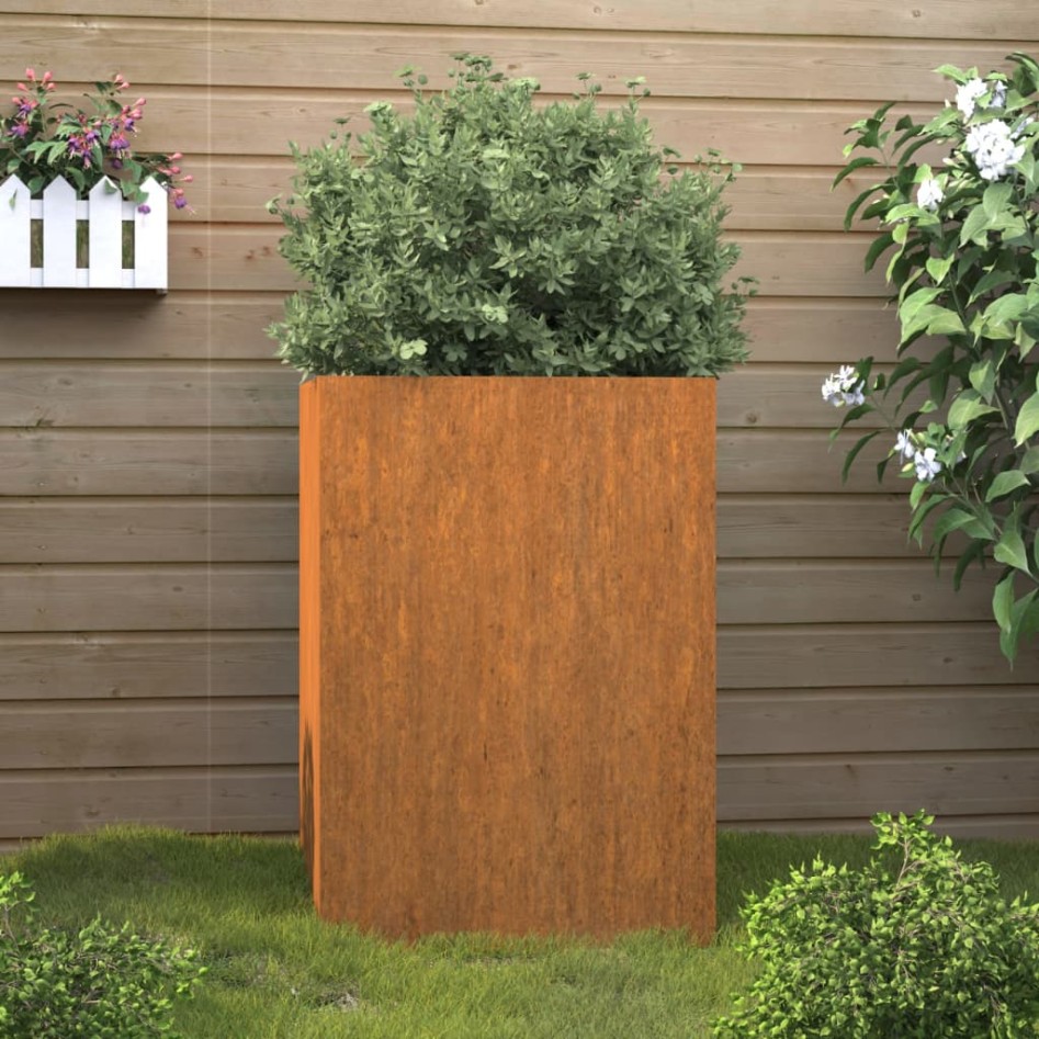 Jardinera de acero corten 42x38x75