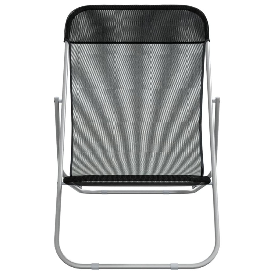 Silla de playa plegable 2 uds acero recubierto textilene