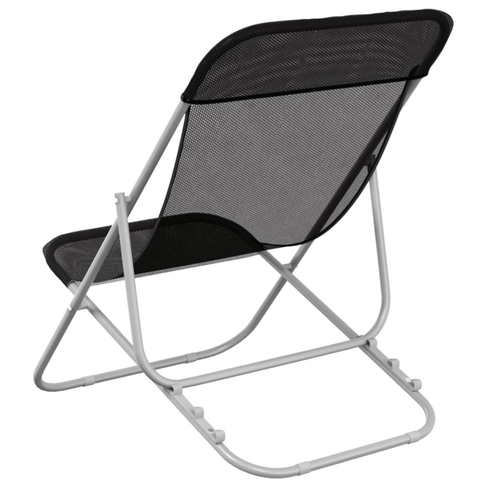 Silla de playa plegable 2 uds acero recubierto textilene
