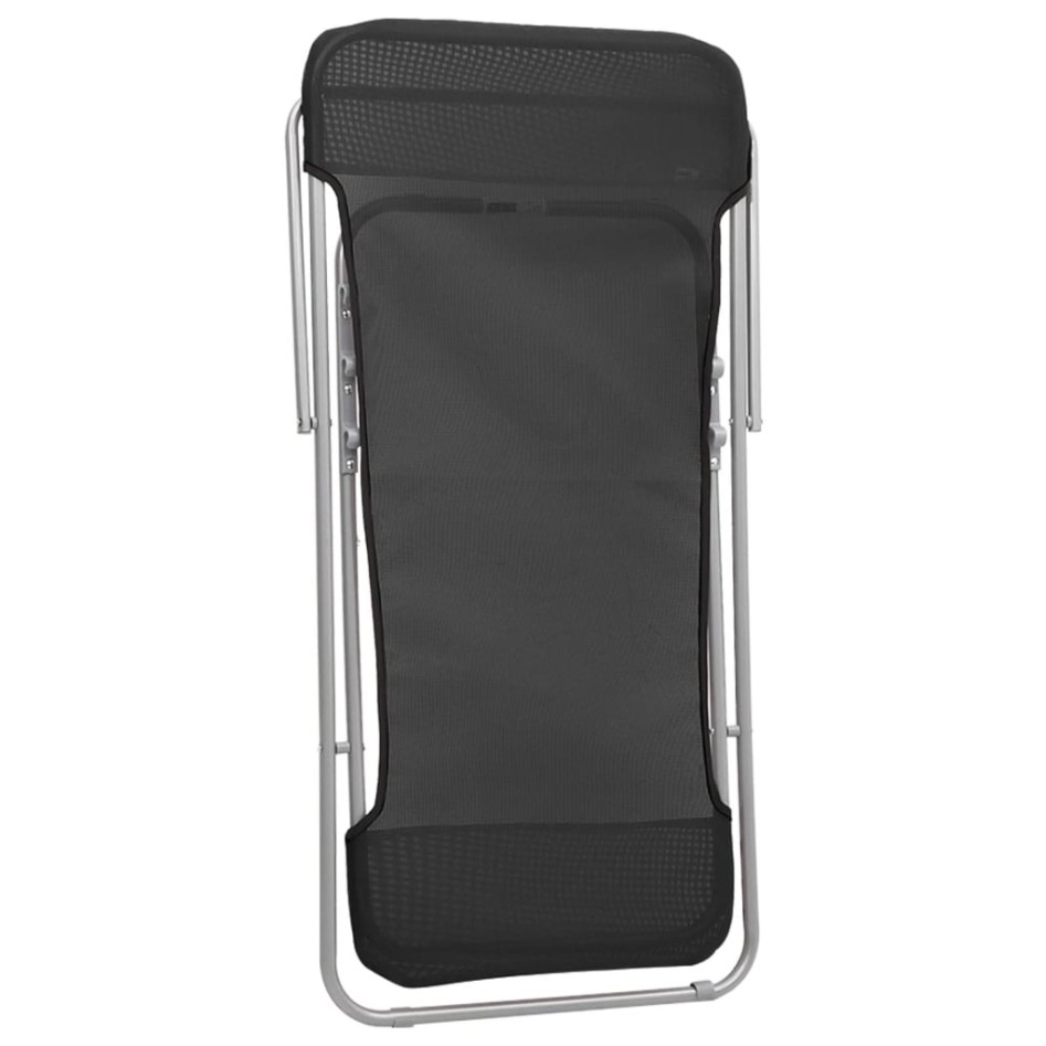 Silla de playa plegable 2 uds acero recubierto textilene