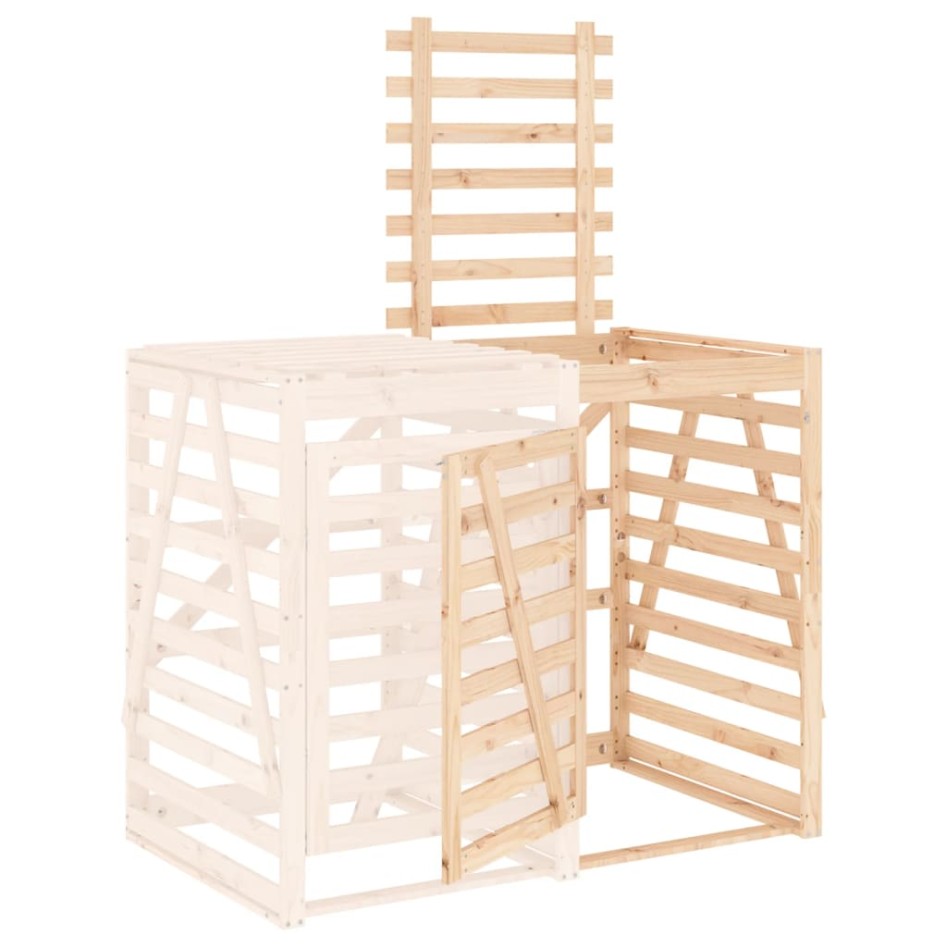 Extensión para cobertizo de cubos de basura madera maciza