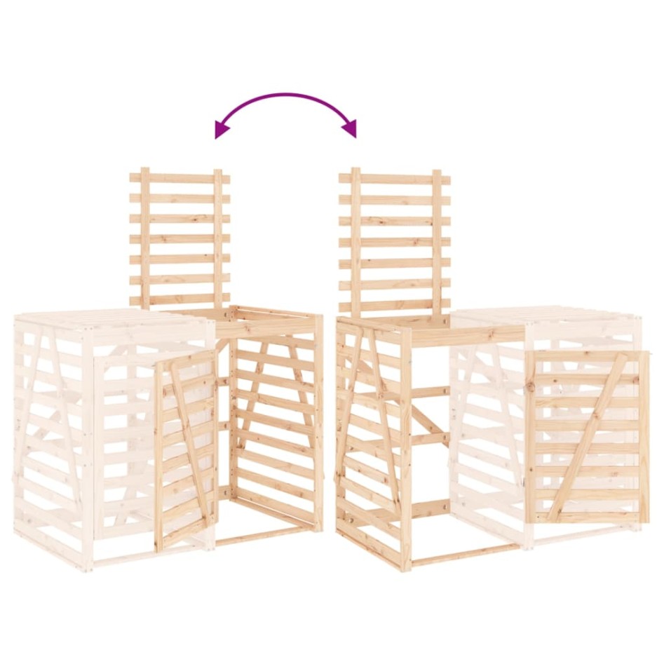 Extensión para cobertizo de cubos de basura madera maciza