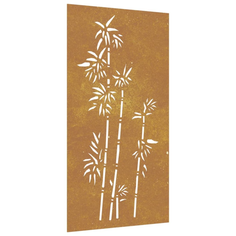 Adorno de pared de jardín acero corten diseño bambú 105x55