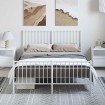 Estructura cama sin colchón con estribo metal blanco 135x190 cm