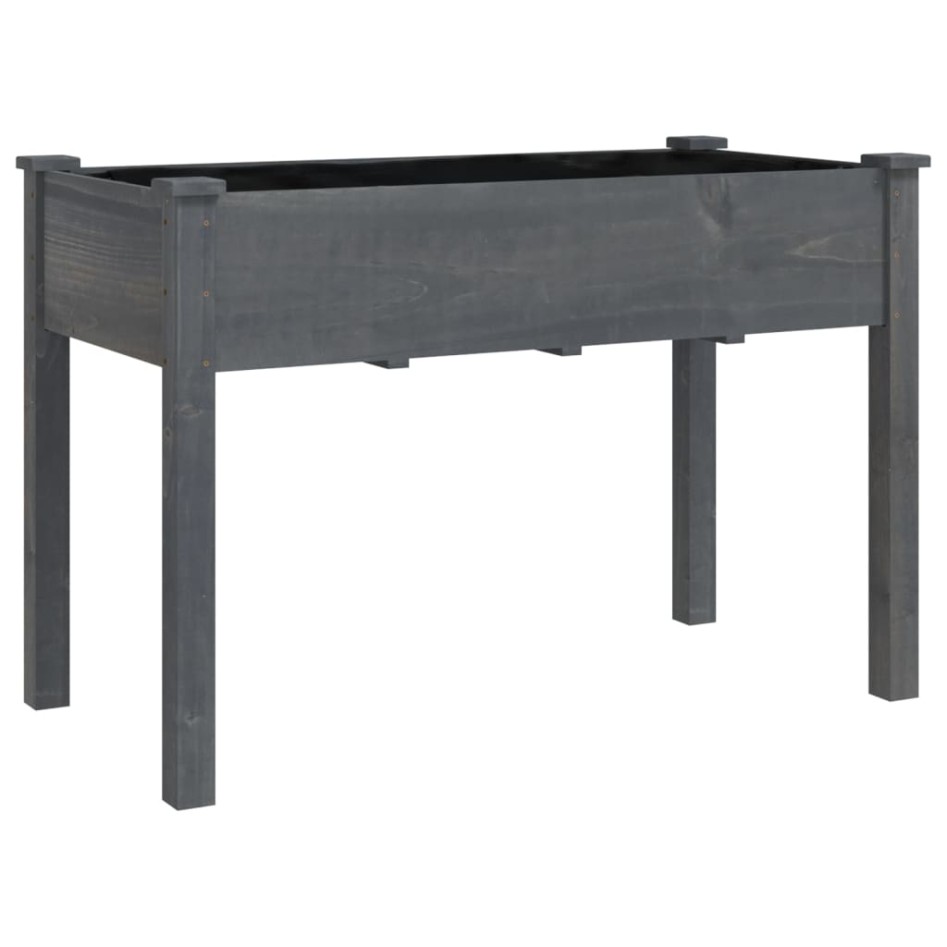 Jardinera con forro madera maciza de abeto gris 118x59x76