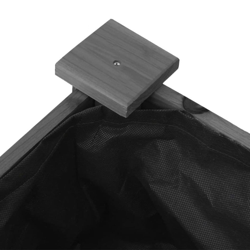 Jardinera con forro madera maciza de abeto gris 118x59x76