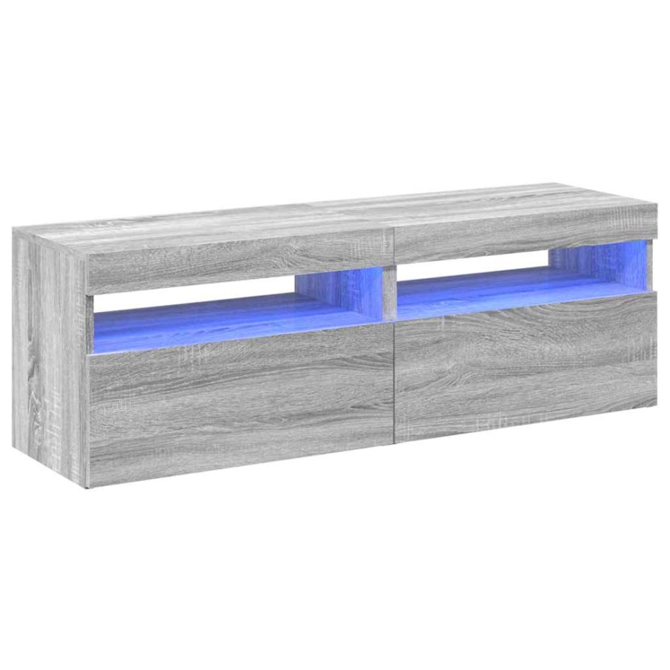 Muebles de TV 2 uds con luces LED gris Sonoma 60x35x40