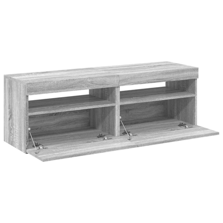 Muebles de TV 2 uds con luces LED gris Sonoma 60x35x40