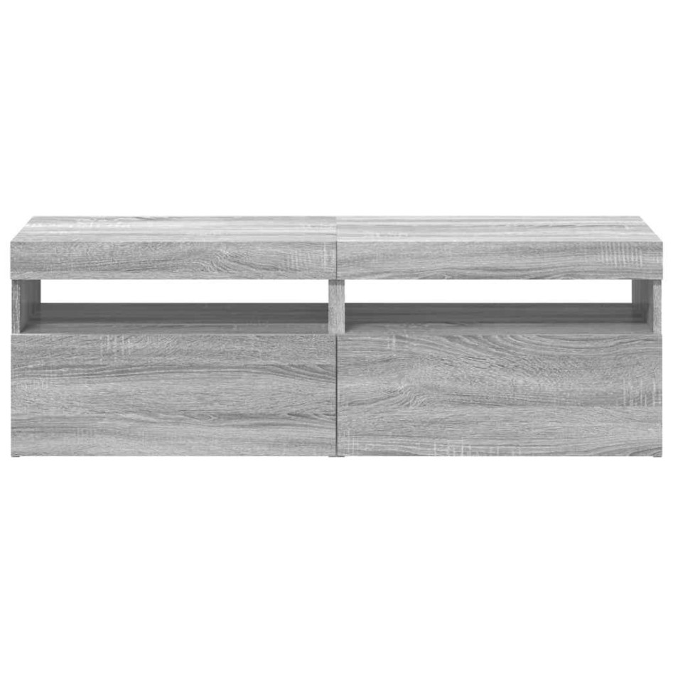 Muebles de TV 2 uds con luces LED gris Sonoma 60x35x40