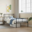 Estructura cama sin colchón con estribo metal negro 90x200 cm